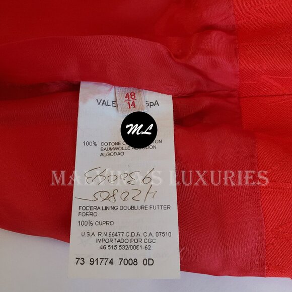 VALENTINO ROMA SKIRT RED COTTON V SIGNATURE LOGO PRINT PENCIL KNEE LENGTH 48 14 - Picture 7 of 9